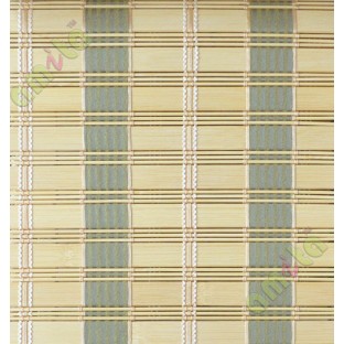 Rollup  mechanism green colour stripes pure natural bamboo blind